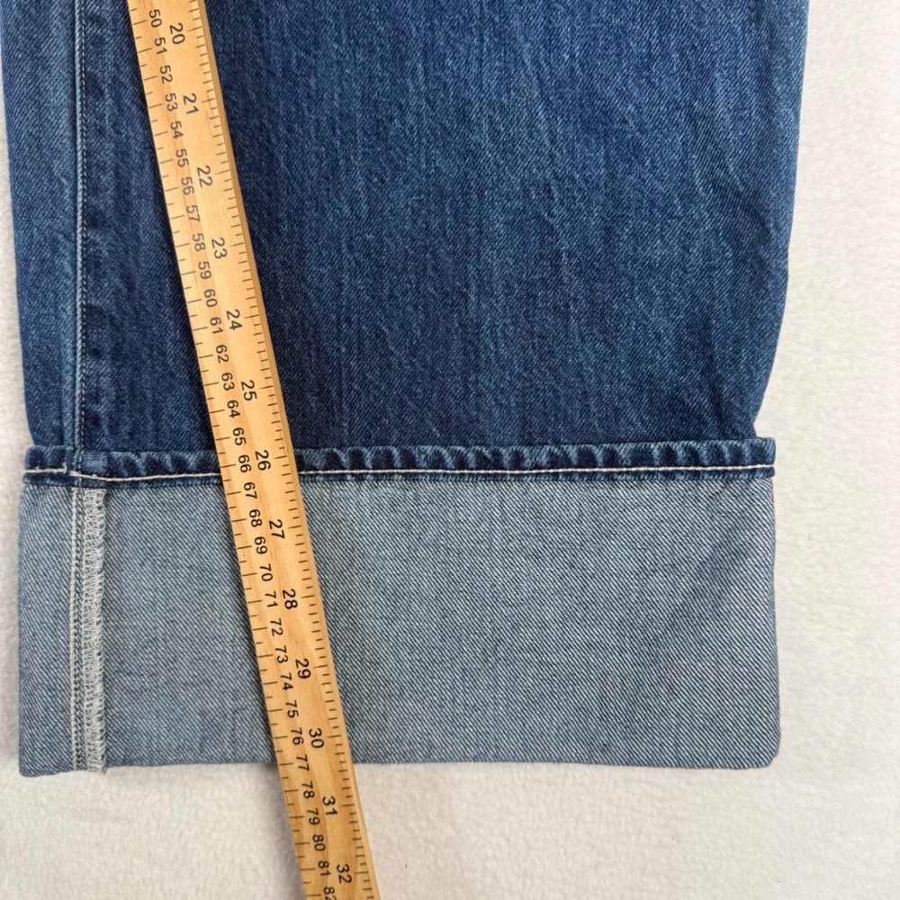 Madewell Superwide-Leg Jeans Women 28 Blue Cotton Denim High Rise Patch Pocket - Picture 6 of 10